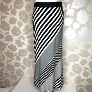 White House Black Market | Bias Stripe Maxi Skirt
